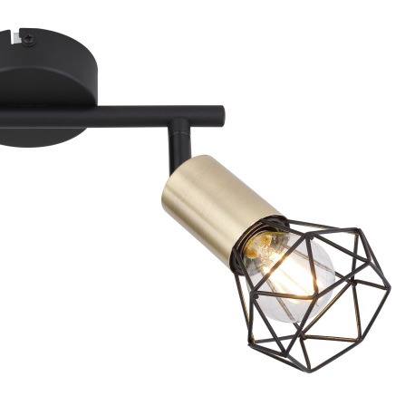 Nástenné svietidlo, kov čierny, starožitná mosadz, DxŠxV: 220x80x200, bez žiaroviek 2xE14, max. 40W 16