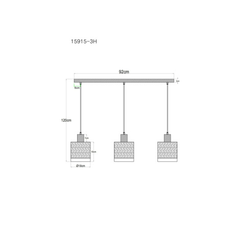 Závesné svietidlo, MDF, vzhľad tmavého dreva, dymové sklo, číry gradient, čierny PVC kábel, možnosť 5