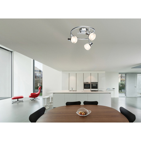 Stropné svietidlo, kov, chróm, plast, chróm, sklenené kryštály číre, Ø: 250, V: 170, vrátane 3xLED 4 2