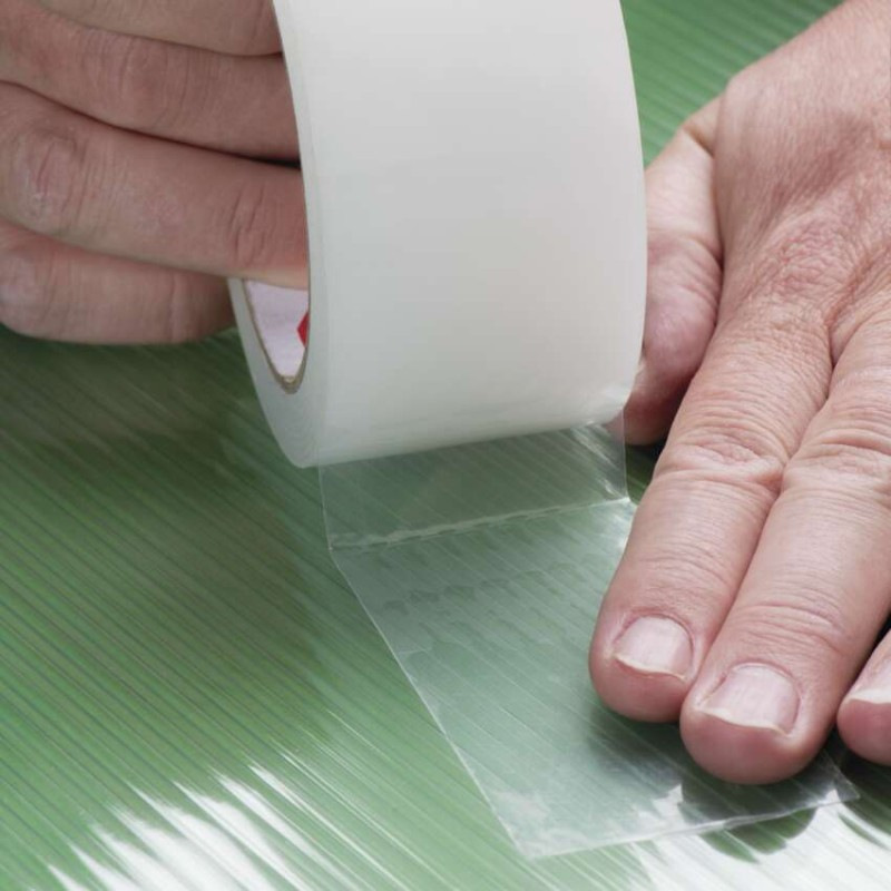 Opravná lepiaca páska na polykarbonát a sklo, 25 m × 50 mm, transparentná 3