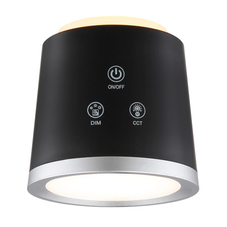 Nabíjateľná stolová lampa, hliník/plast čierny, satin., strieborný, dotykové zapnutie/vypnutie/plynu 8