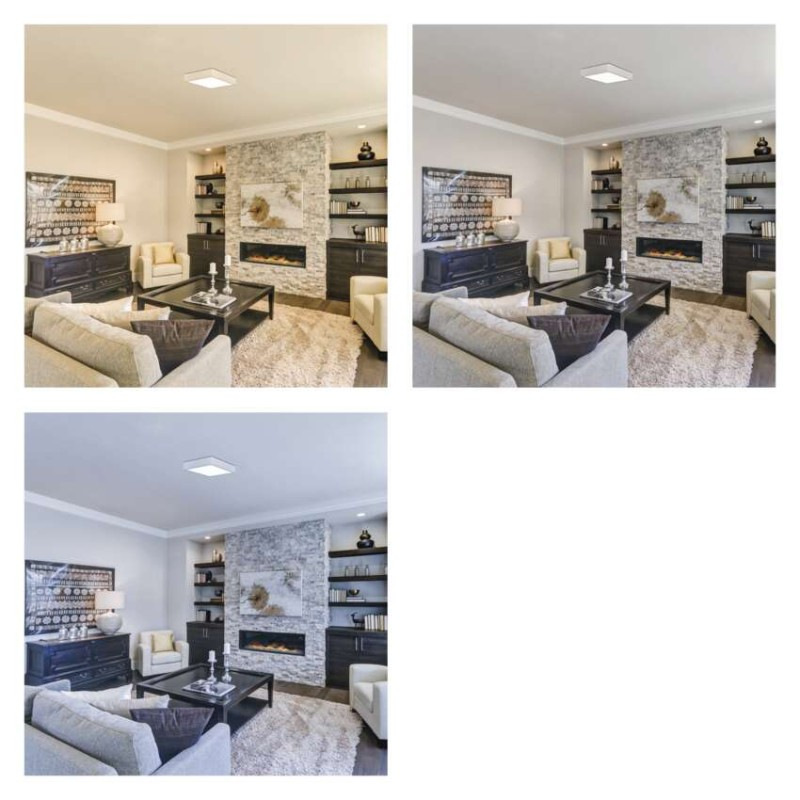 LED prisadené svietidlo, štvorec, biele, 21W, CCT 4