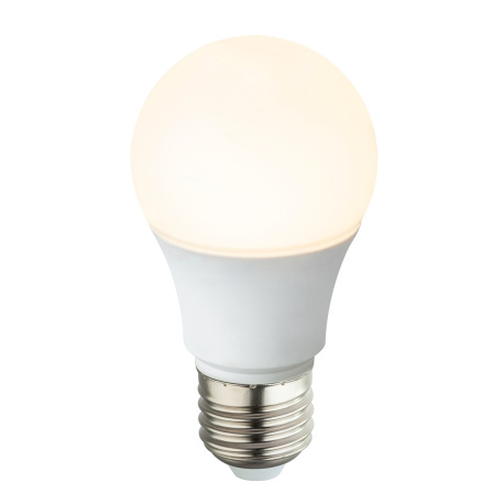 LED žiarovka, hliník biely, polykarbonát, plast opál, Ø60, V:108, 1xE27 LED 7W 230V, 560lm, 3000K.