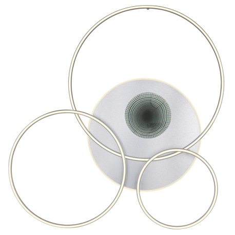 Stropné svietidlo, hliník matný strieborný, plast biely, akryl, zrkadlový 3D efekt, stmievateľné, ni 16