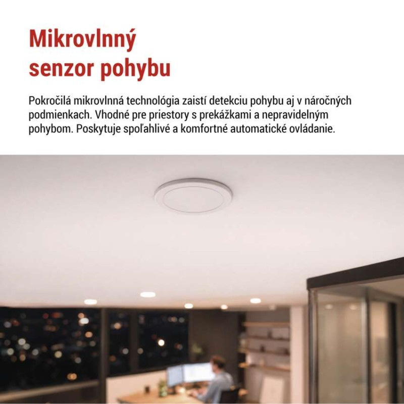 Mikrovlnný senzor prítomnosti IP20 24GHZ 2000W, biela 2