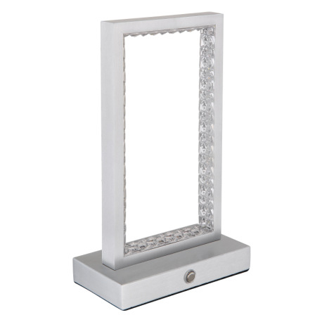 Nabíjateľná stolová lampa, hliník, akryl, čierny PVC kábel, dotykové zapnutie/vypnutie, plynulý doty 16