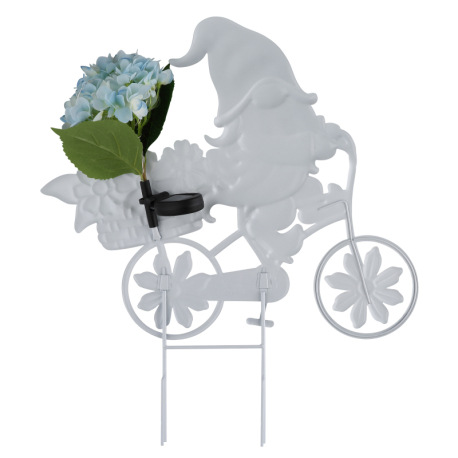 Solárne svietidlo, kov farebný, plast, posuvný spínač, batéria AAA 400mAh 1,2V, IP44, trpaslík na bi 5