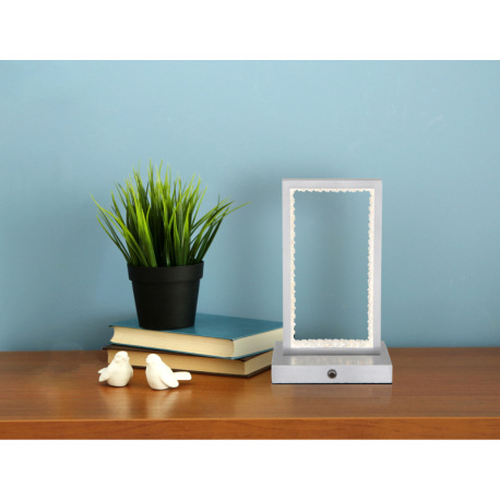 Nabíjateľná stolová lampa, hliník, akryl, čierny PVC kábel, dotykové zapnutie/vypnutie, plynulý doty 1