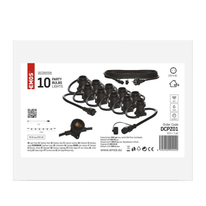 Spojovacia svetelná reťaz na 10 žiaroviek E27 START SET, 7,35 m, vonkajšia aj vnútorná 5