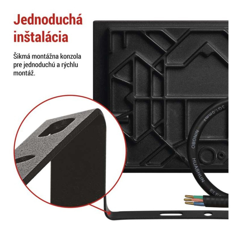 LED reflektor TAMBO, 30 W, 3000 lm, IP65, čierny 8