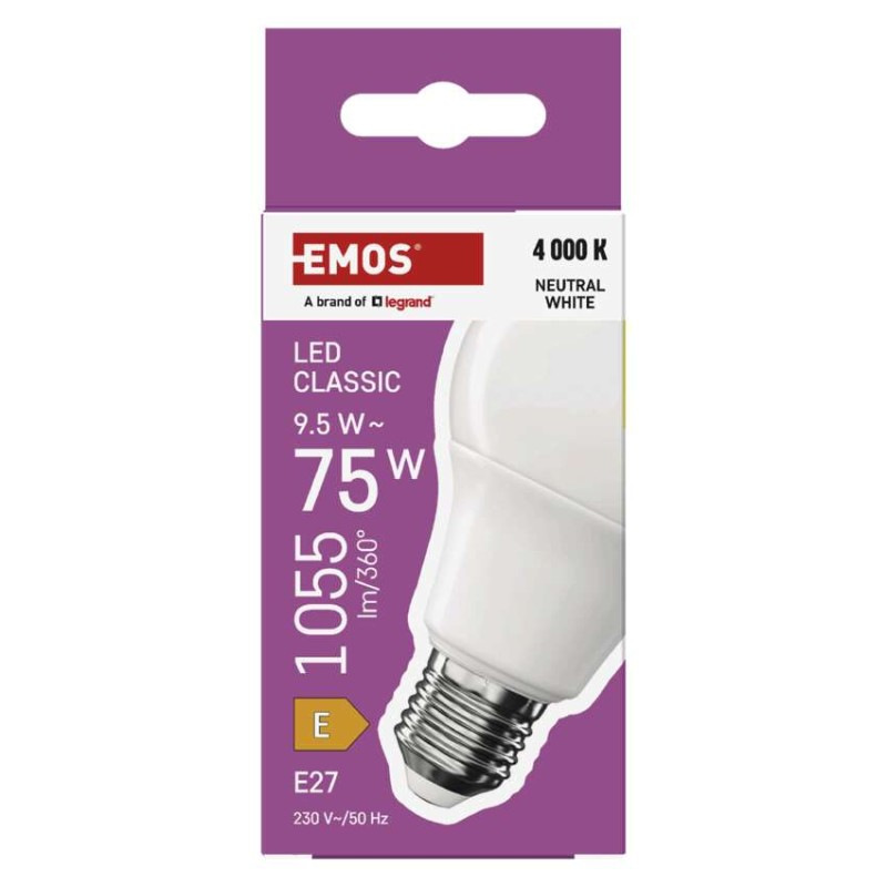 LED žiarovka Classic A60 / E27 / 9,5 W (75 W) / 1055 lm / Neutrálna biela 9