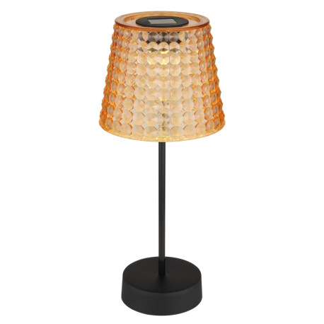 Solárne svietidlo, plast čierny, plast jantárový, vypínač, vrátane batérií 40mAh 1.2V, IP44, tienidl