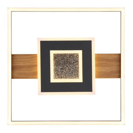 Stropné svietidlo, kov vzhľad dreva, kov čierny, hliník čierny matný, akryl biely, akrylové krištále 4