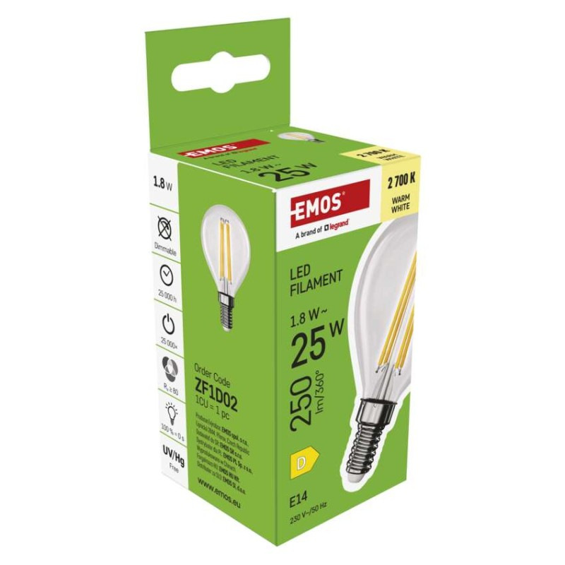 LED žiarovka Filament Mini Globe / E14 / 1,8 W (25 W) / 250 lm / Teplá biela 6