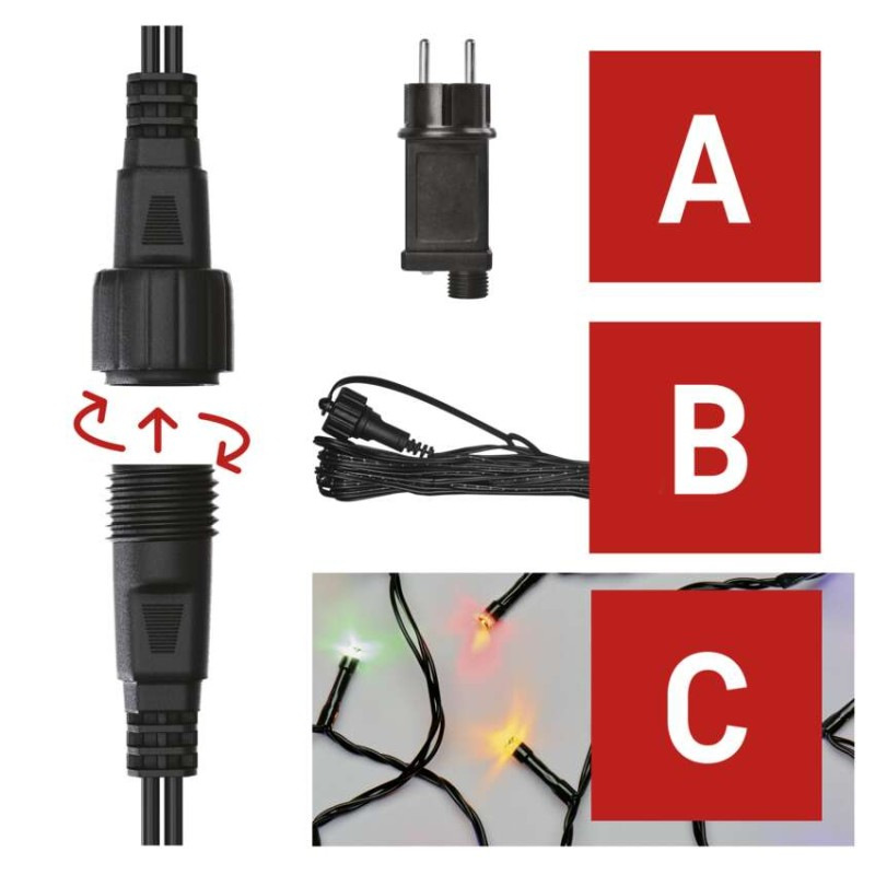 Základná sada pre spojovacie reťaze Standard, 10 m, vonkajšia, multicolor, časovač 5