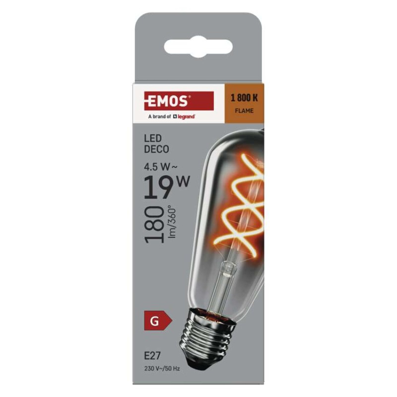 LED žiarovka DECO SMOKED ST64 / E27 / 4,5 W (19 W) / 180 lm / flame 6