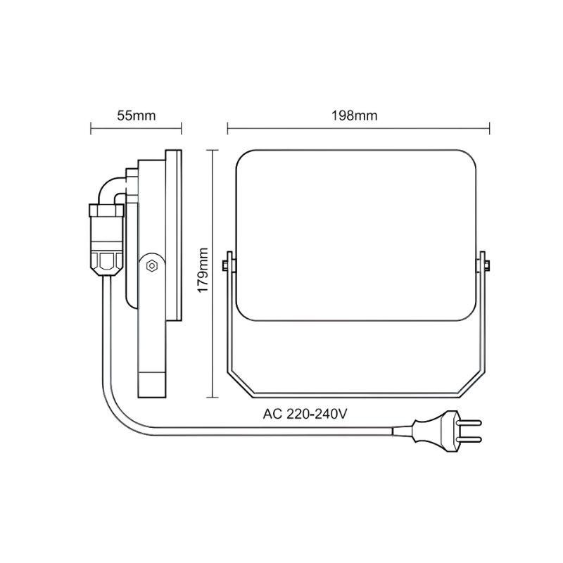 Vonkajší čierny LED reflektor 50W / 4000K - LF7024 3