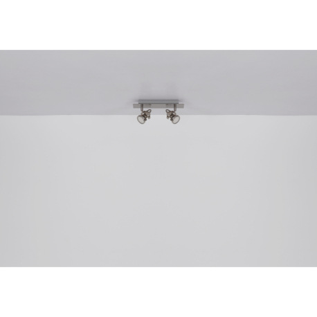 Nástenné svietidlo, kov nikel matný, kov chróm, DxŠxV: 270x80x110mm, vrátane žiarovky 2xGU10 LED 3W 18