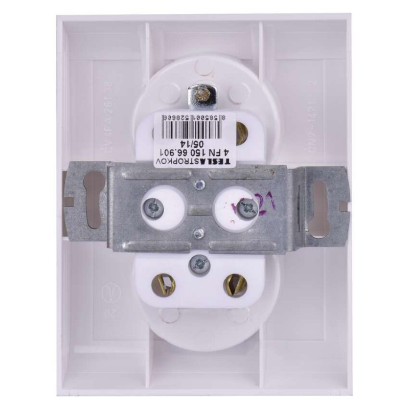 Zásuvka dvojitá PRAKTIK 4FN15066.901 biely 1