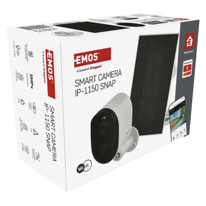 GoSmart Vonkajšia batériová kamera IP-1150 SNAP s WiFi a solárnym panelom 8