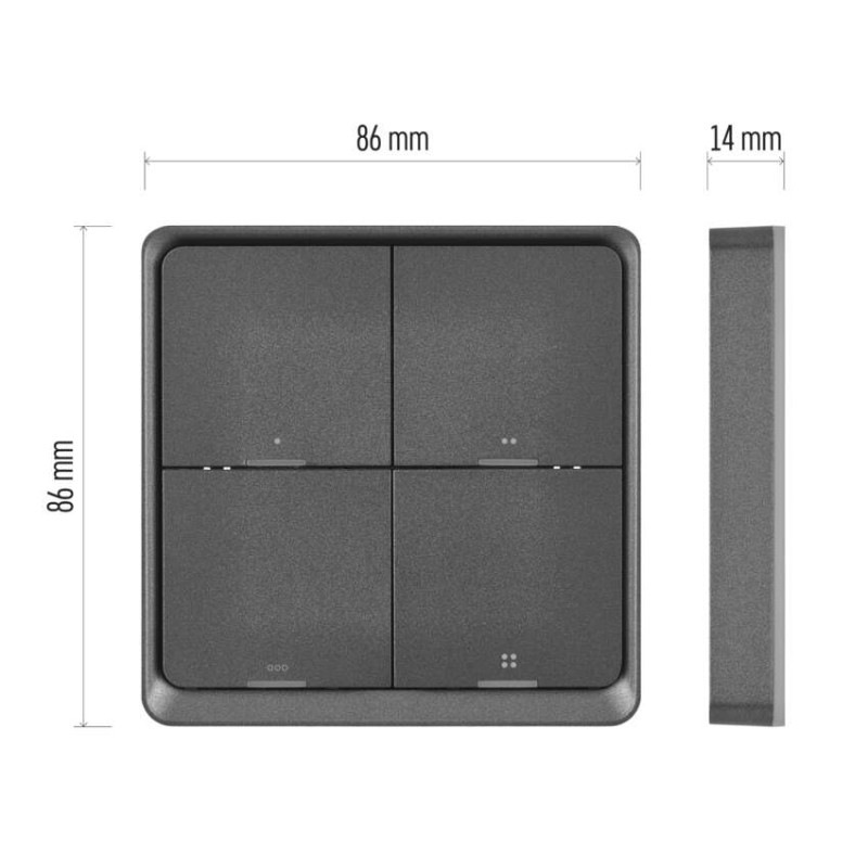 GoSmart Prenosný ovládač scén IP-2004ZB, ZigBee 3.0, 4-tlačidlový 14