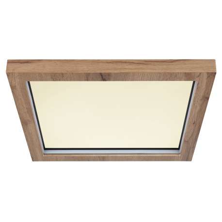 Stropné svietidlo, kov čierny matný, MDF so vzhľadom dreva, plast opál, stmievateľné, niekoľko úrovn 3