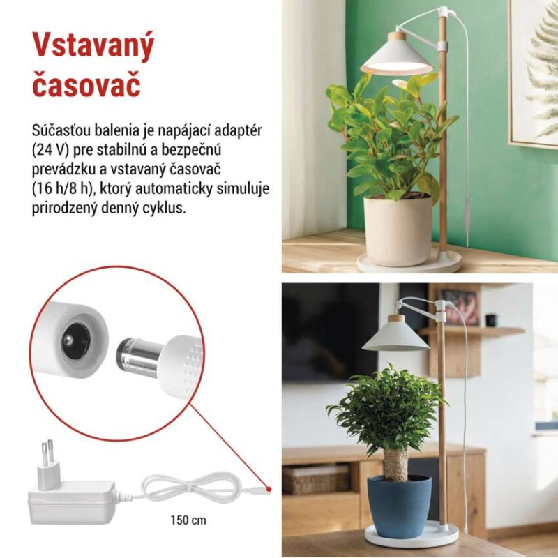 LED GROW pestovateľská lampa 7 W, časovač, biela 8