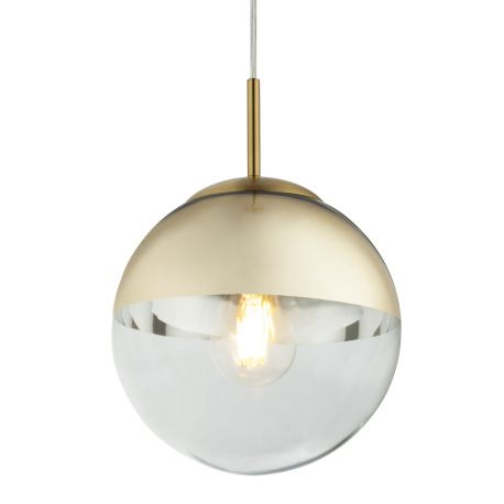 Závesné svietidlo, kov zlatý, sklo priehľadné zlaté, Ø200, V:1200, bez žiarovky 1xE27, max. 40W 230V 10