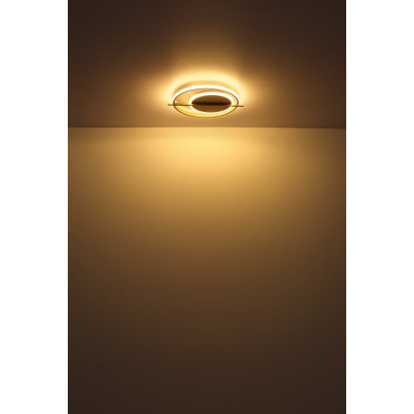 Stropné svietidlo kov zlatej farby, hliník zlatej farby, plast biely, DxŠxV: 400x360x50mm, LED 36W 2 5