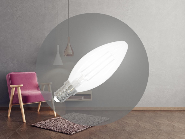 LED žiarovka / filament BIELY 4,5W - C35 / E14 / 4000K - ZWF206 2