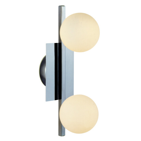 Stropné svietidlo, kov, chróm, sklo opál satinované, vrátane LED 10676, IP44, interiérové, DxŠxV: 34