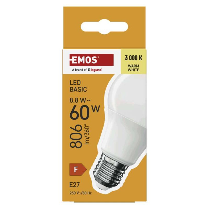 LED žiarovka Basic A60 / E27 / 8,8 W (60 W) / 806 lm / Teplá biela 3