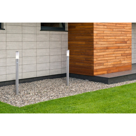 Vonkajšie svietidlo, nerezová ocel, plast biely, IP44, senzor: 90 °, dosah 9m, Ø 127, V: 1100, bez ž 1