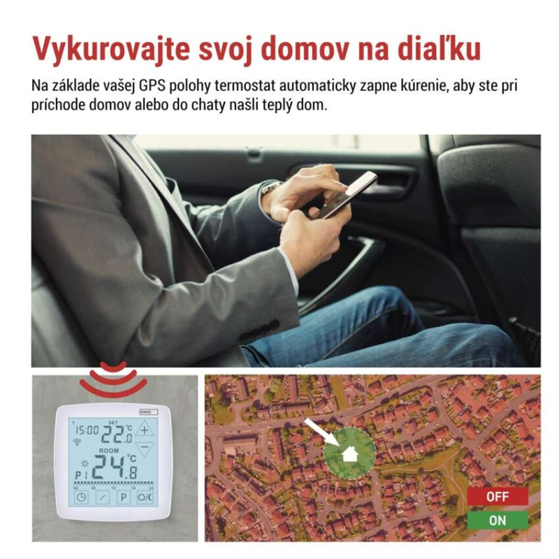 Izbový programovateľný drôtový WiFi GoSmart termostat P56S01 3