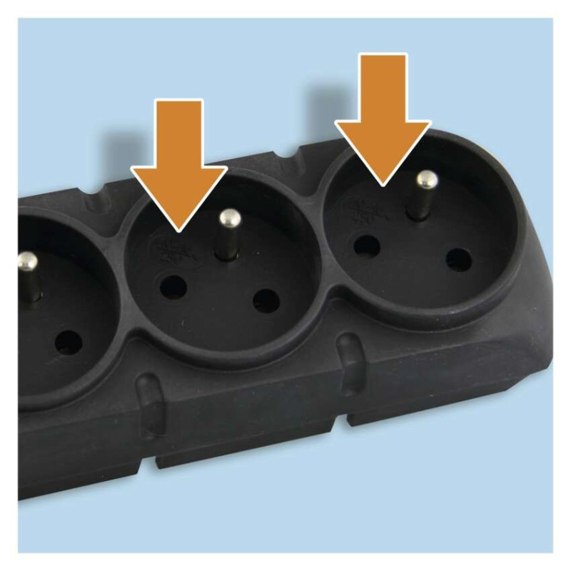 Prepäťová ochrana – 5 zásuviek, 1,5m, čierna 7