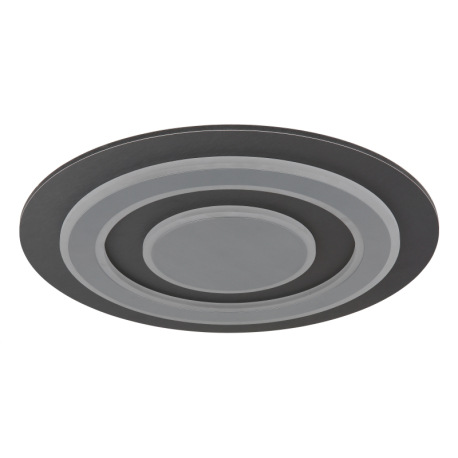 Stropné svietidlo, kov antracit brusený, sivý kov brúsený, akryl biely, ø: 480mm, V: 52mm, vrátane L 9