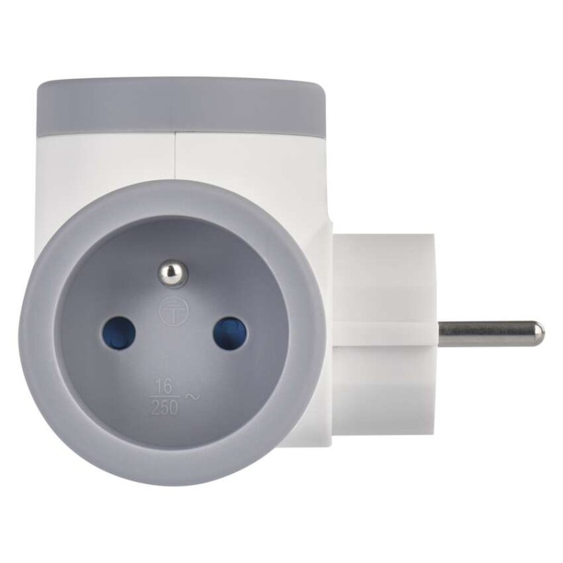 Rozbočovacia zásuvka 2×, 1×USB-A+1×USB-C, bielo-sivá 2