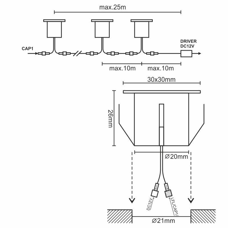 LED vonkajšie podlahové svietidlo 0,6W / IP67 FL113 / 2800K - LFL112S 4