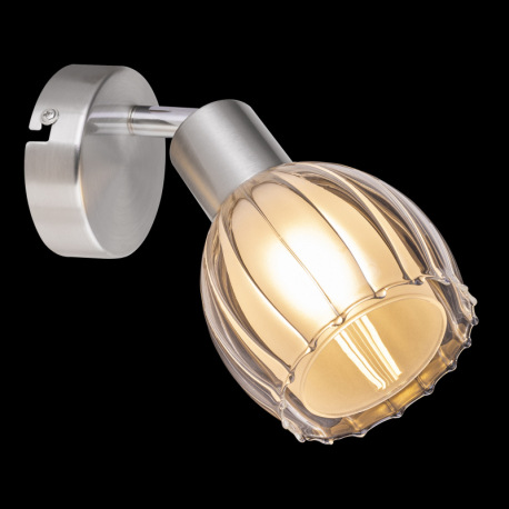 Nástenné svietidlo, nikel matný, sklo satinované priehľadné, 2 sklá, vonkajšie satinované, vnútorné 1