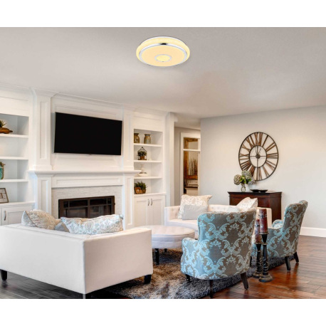 Stropné svietidlo, plast biely chróm, plast satinovaný, krištál akrylový, trblietavý efekt, 200-3100 2