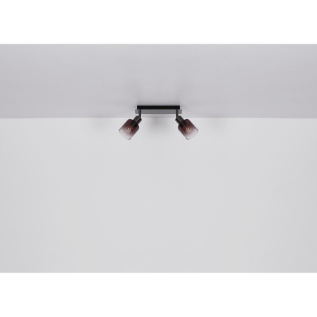 Nástenné svietidlo, kov čierny chróm, sklo medenej farby a priehľadné, DxŠxV: 250x80x180mm, bez žiar 9