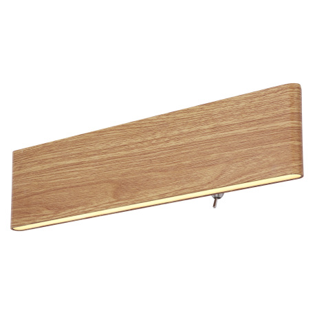 Nástenné svietidlo, kov vo farbe imitujúcej drevo, akryl biely, svieti hore a dole, vypínač, ŠxV: 29