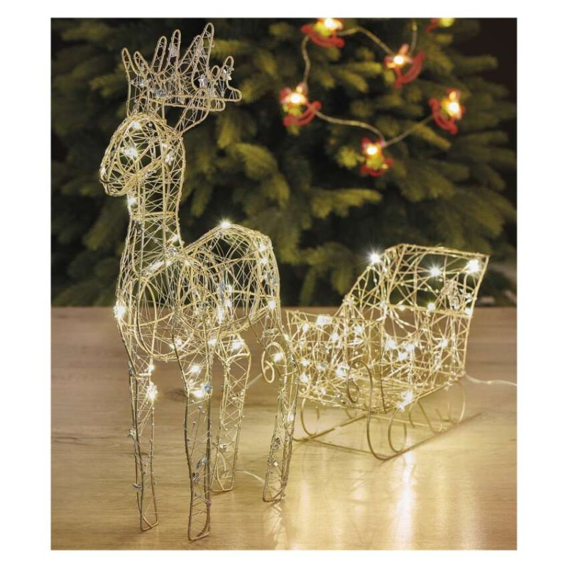 LED sobí záprah – 47 cm, 3x AA, vnútorný, teplá biela, časovač 4