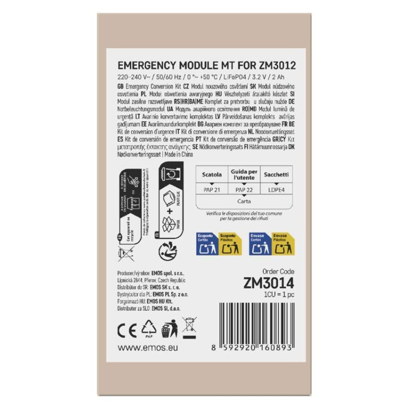 Modul núdzového osvetlenia pre ZM3012 FLERI, 1 W/3 h 5