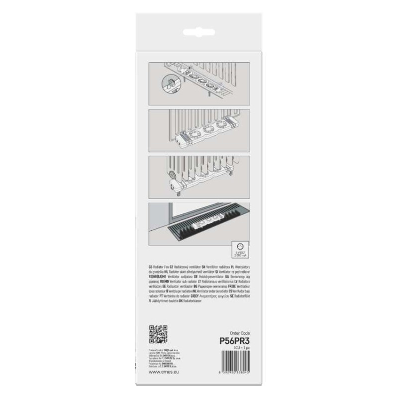 Ventilátor pod radiátor TRIO, biely 11