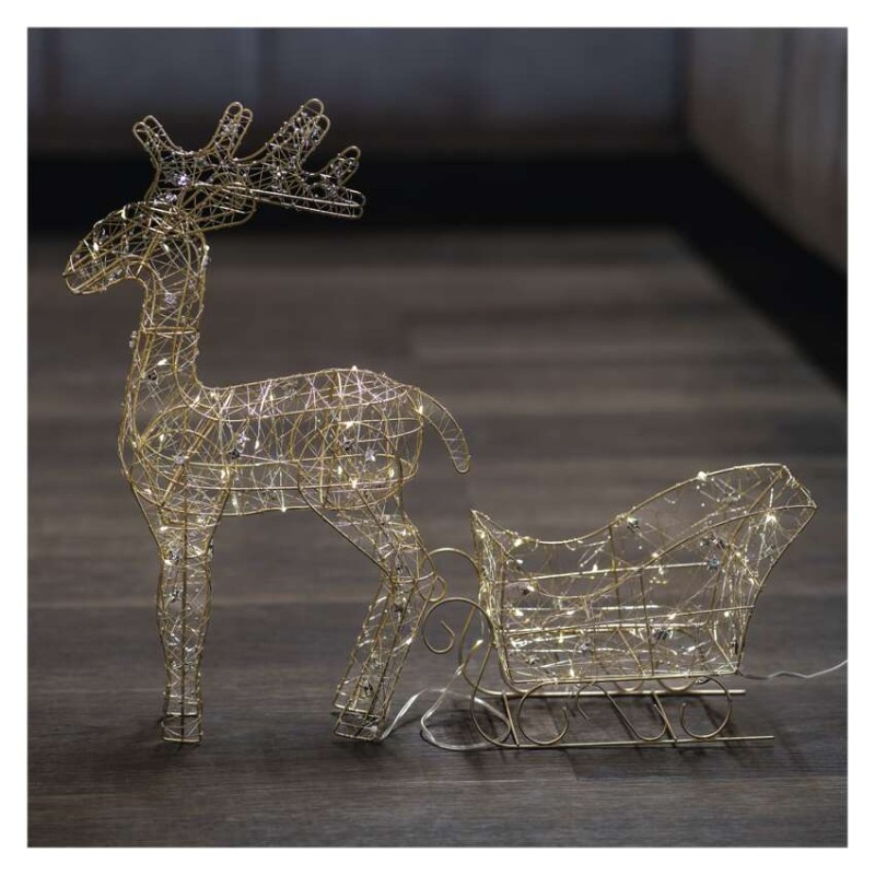 LED sobí záprah – 47 cm, 3x AA, vnútorný, teplá biela, časovač 3