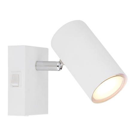 Nástenné svietidlo, kov biely, kov chrómový, s vypínačom, ŠxV:70x100mm, H: 120mm, bez žiarovky 1x GU