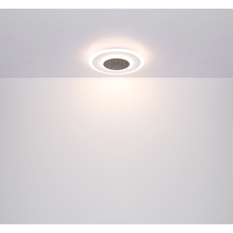 Stropné svietidlo, kov biely a čierny, akryl opál, stmievateľné, viackrokové ovládanie cez nástenný 10