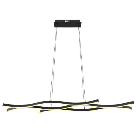 Závesné svietidlo kov čierny matný, plast biely, hliník čierny matný, kábel PVC čierny, výškovo nast 11