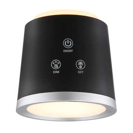 Nabíjateľná stolová lampa, hliník/plast čierny, satin., strieborný, dotykové zapnutie/vypnutie/plynu 9